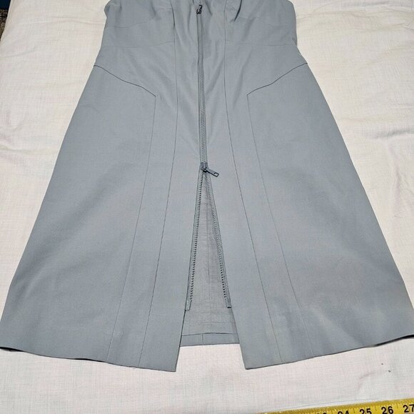 Lafayette 148 New York Sleeveless Full Zip Women Sheath Dress Size 8 Blue Cotton - Picture 10 of 14